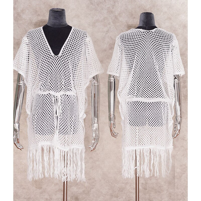 White Crochet Cover-up