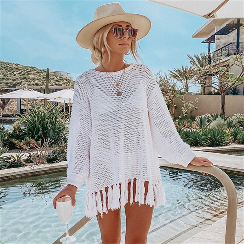 White Mesh Bikini Cover-up