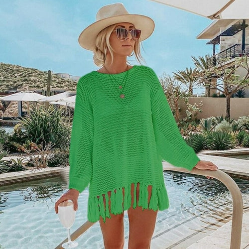White Mesh Bikini Cover-up
