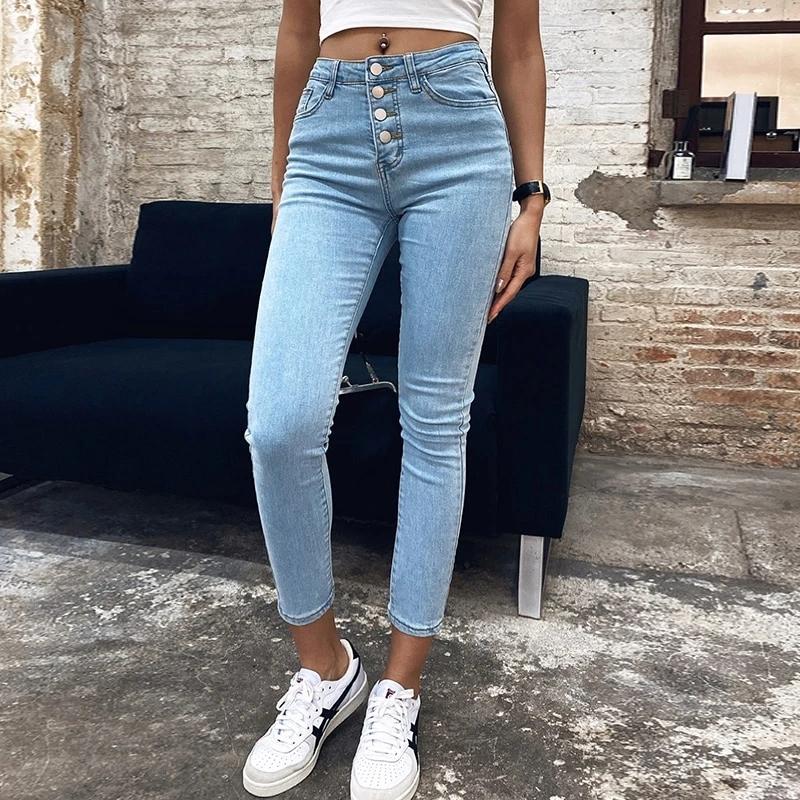Denim Pencil Pants