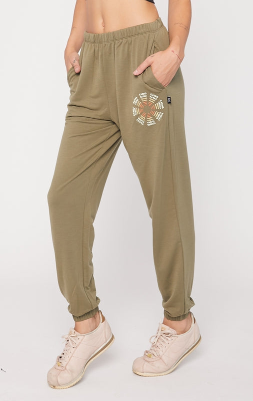 Karma Graphic Viscose Blend Sweatpants