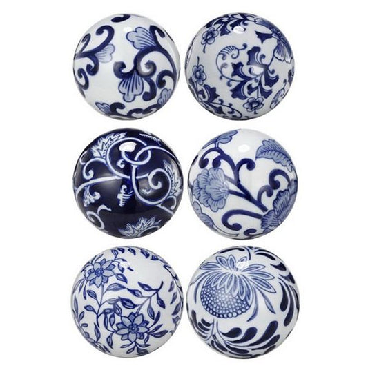 Blue And White 6 Decorator Balls