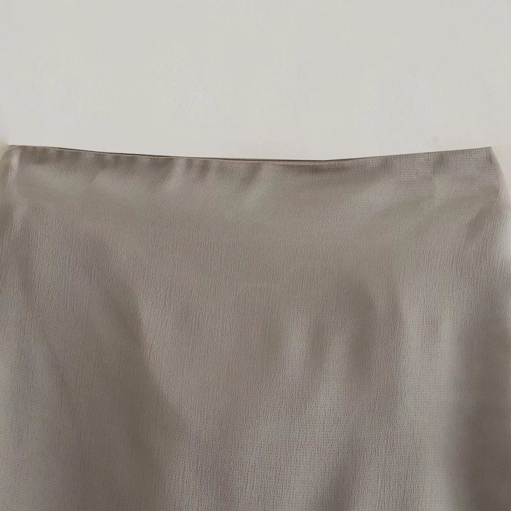 Knotted Front Slit Midi Skirt